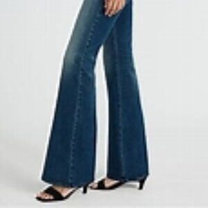 Express Mid Rise Dark Wash Curvy Flexx '70S Flare Jeans